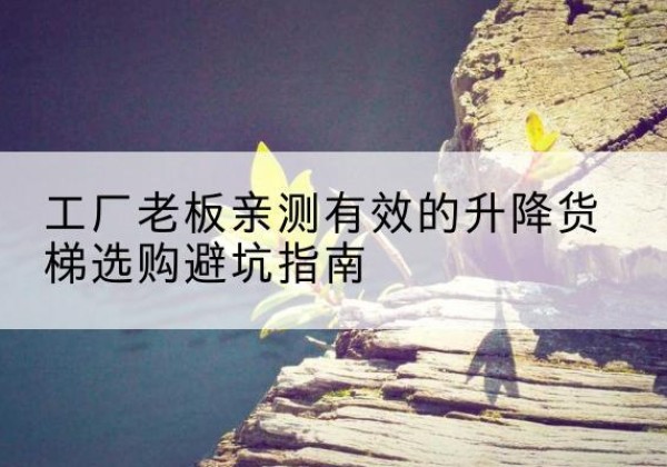 增城升降货梯怎么选-工厂老板亲测有效的升降货梯选购避坑指南